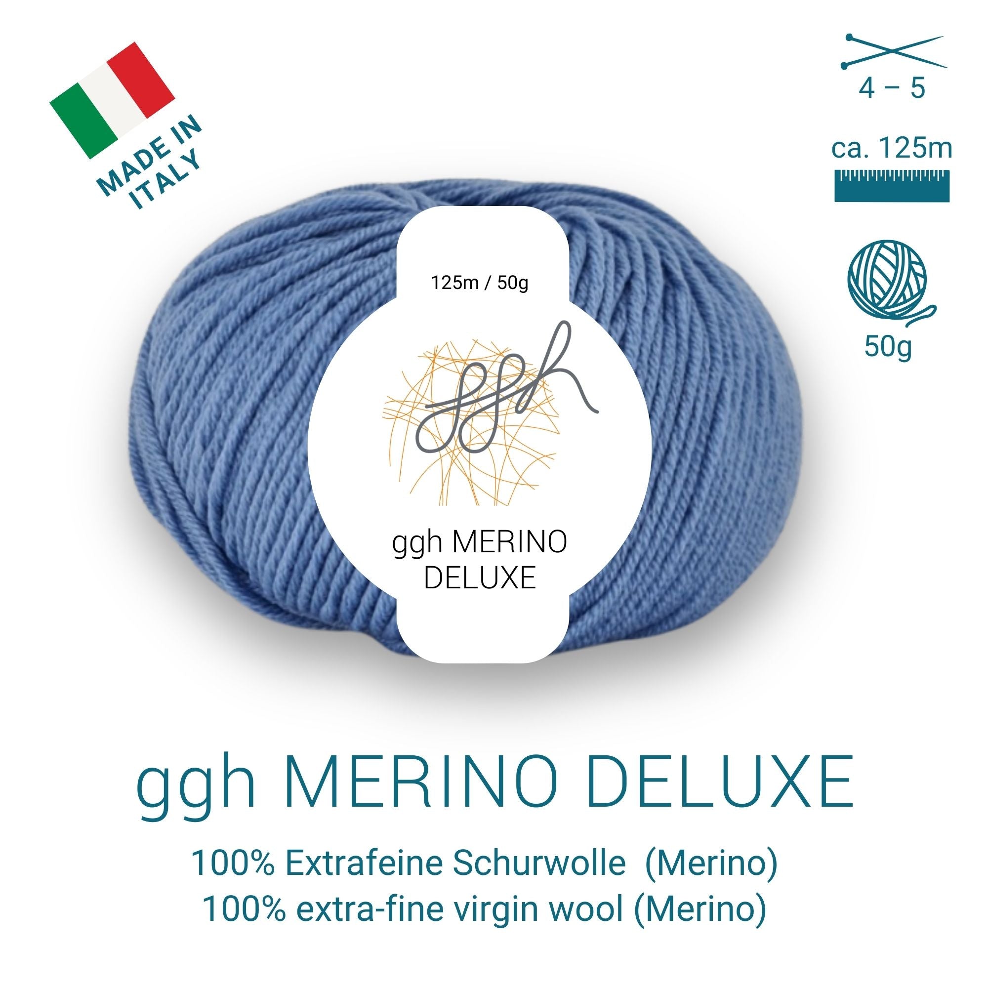ggh Merino Deluxe - 300g Set (6x50g) - 024 - Himmelblau - Rebecca - Online.de