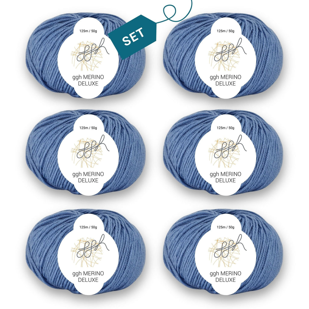 ggh Merino Deluxe - 300g Set (6x50g) - 024 - Himmelblau - Rebecca - Online.de