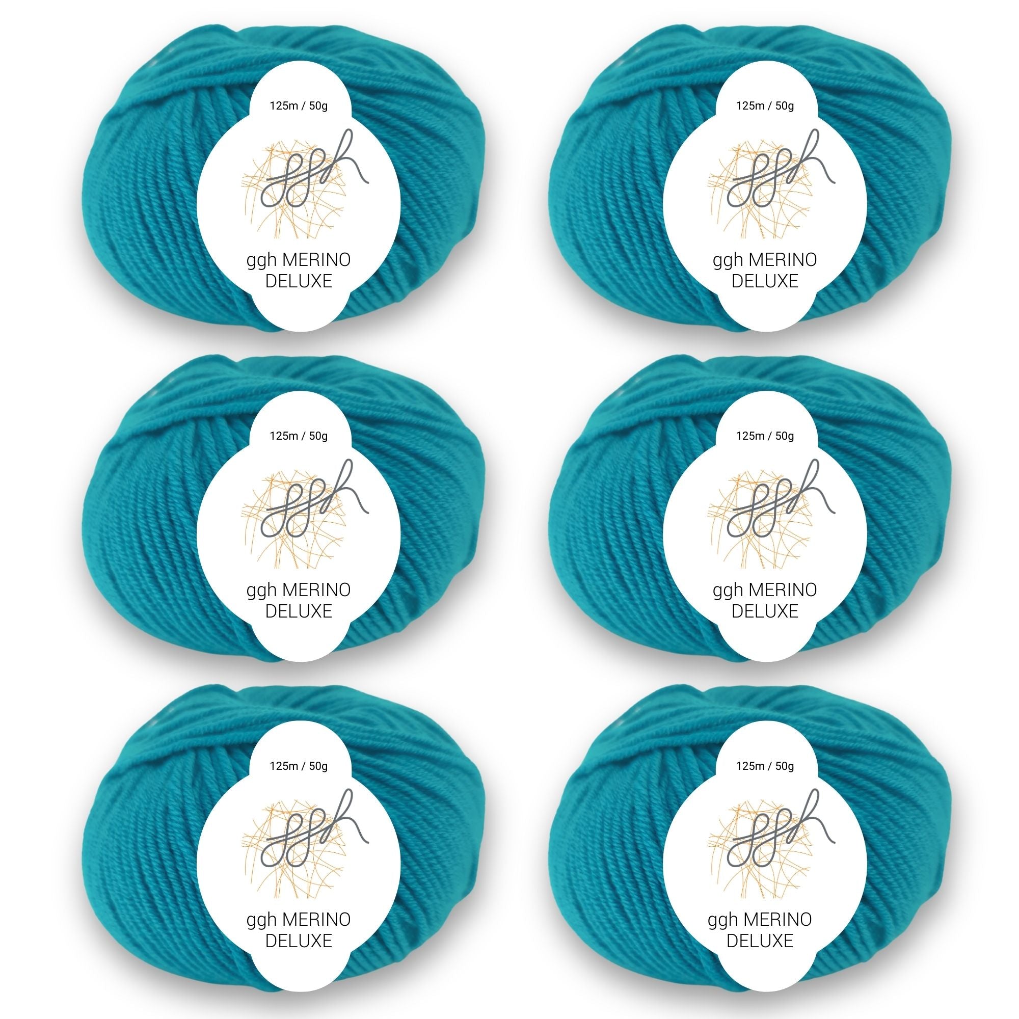 ggh Merino Deluxe - 300g Set (6x50g) - 025 - Ozeangrün - Rebecca - Online.de
