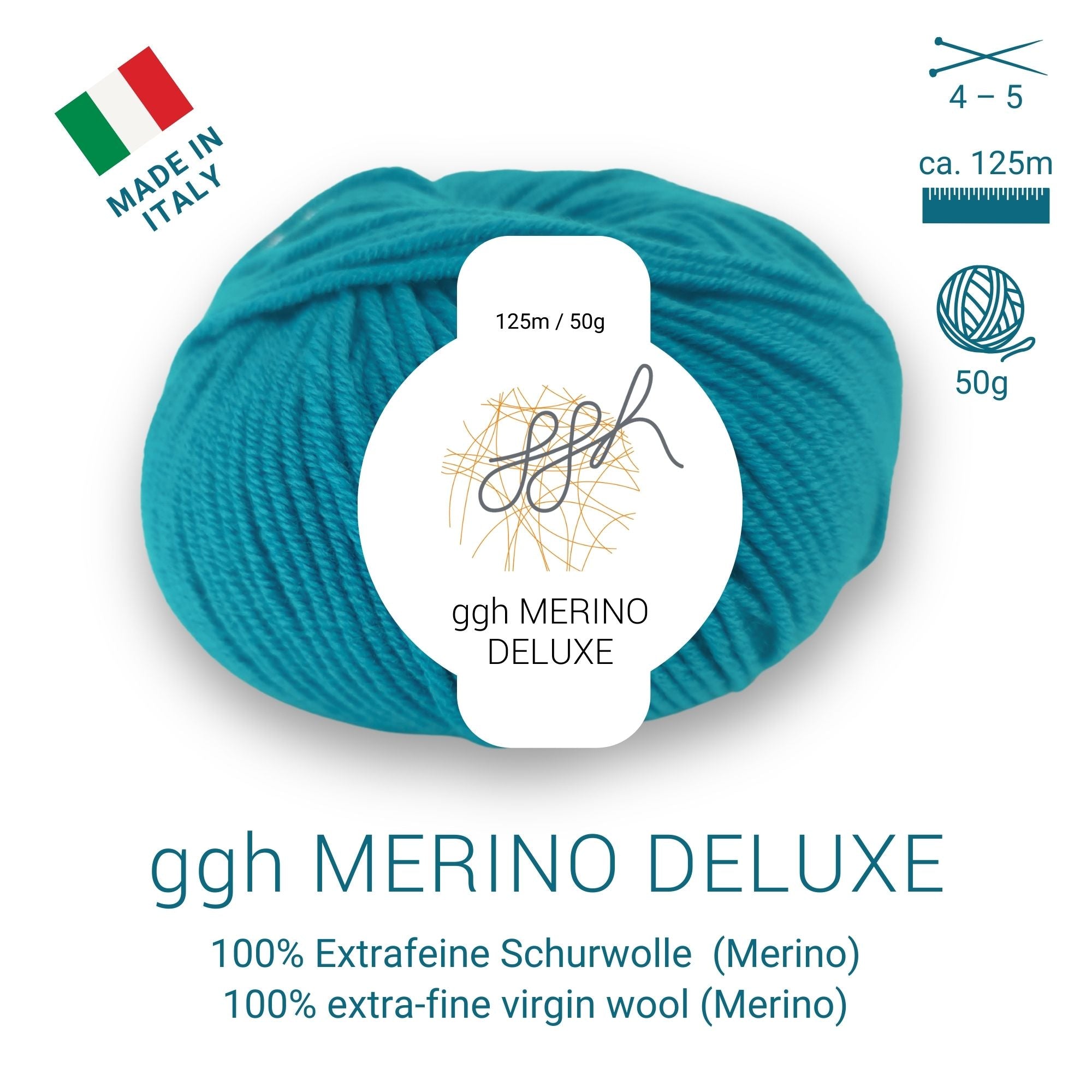 ggh Merino Deluxe - 300g Set (6x50g) - 025 - Ozeangrün - Rebecca - Online.de