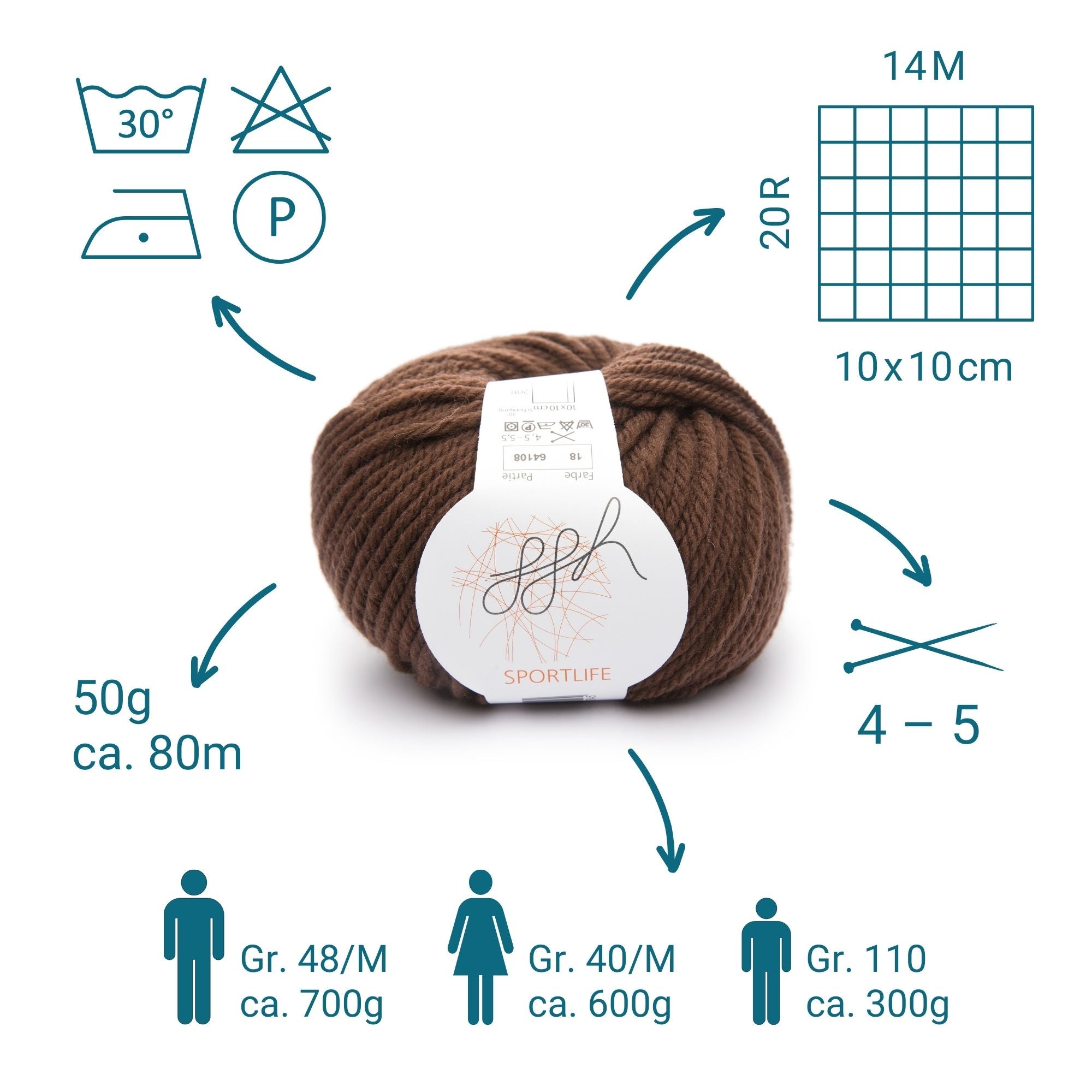 ggh Sportlife Box | Set mit 300g (6x50g) | 018 – Haselnussbraun - Rebecca - Online.de