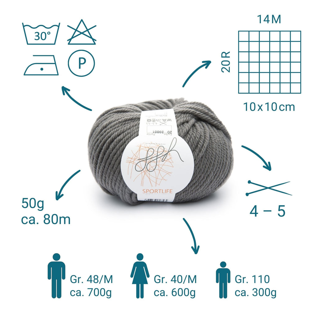 ggh Sportlife Box | Set mit 300g (6x50g) | 020 – Walnussgrau - Rebecca - Online.de