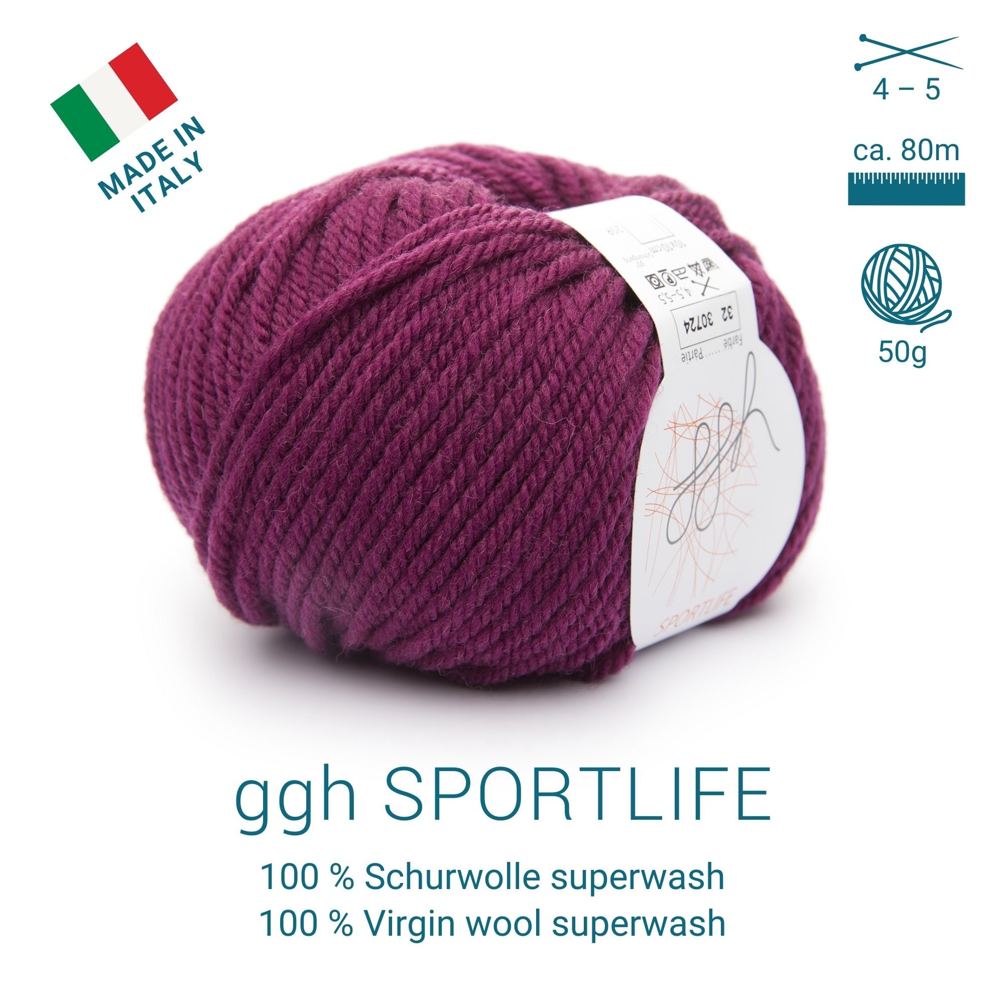 ggh Sportlife Box | Set mit 300g (6x50g) | 032 – Granatrot - Rebecca - Online.de