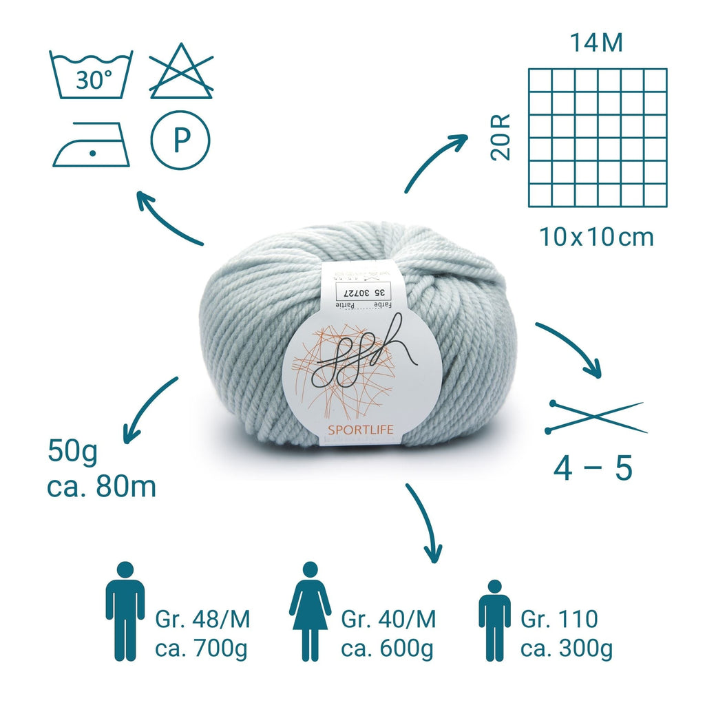 ggh Sportlife Box | Set mit 300g (6x50g) | 035 – Eisgrau - Rebecca - Online.de