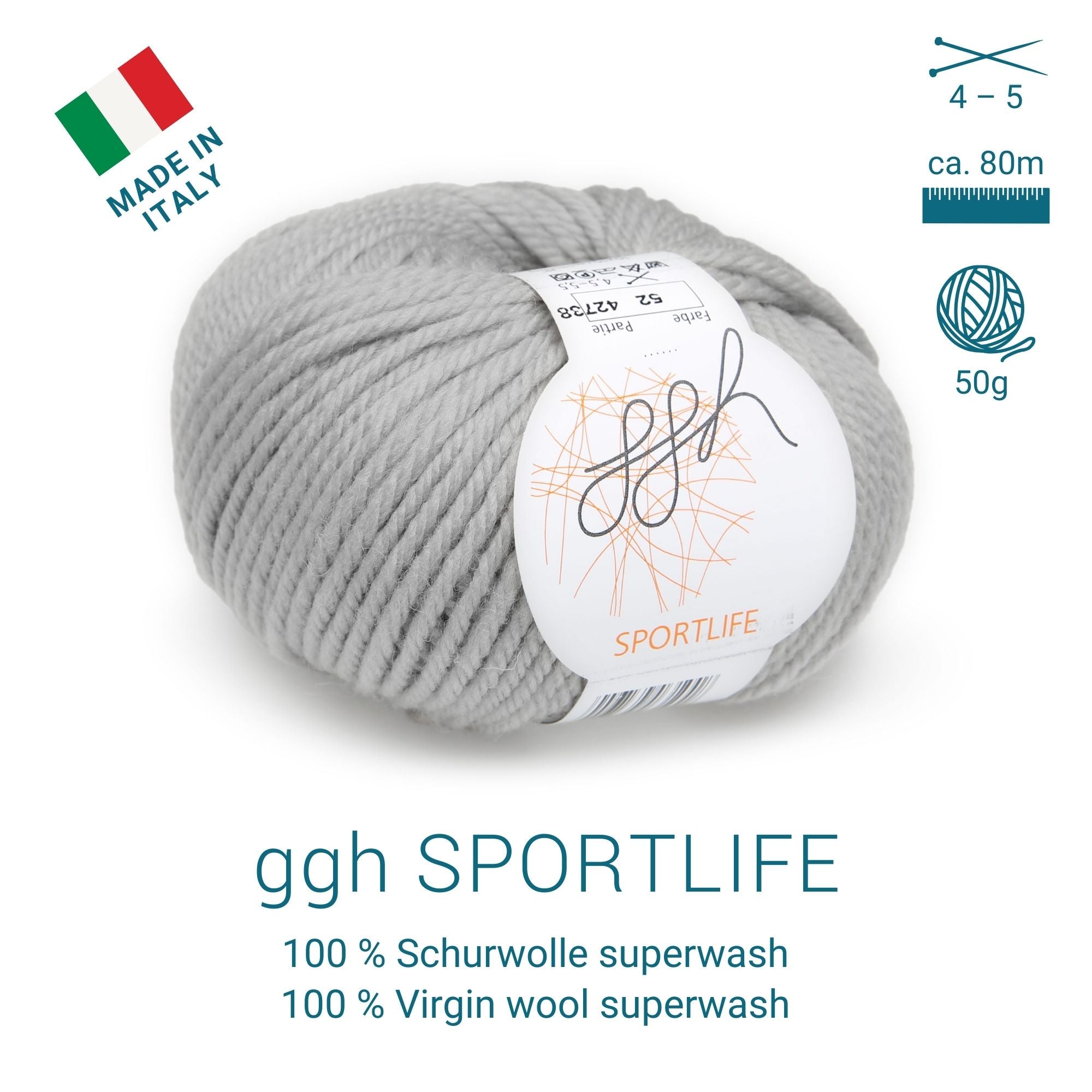 ggh Sportlife Box | Set mit 300g (6x50g) | 052 - Hellgrau - Rebecca - Online.de