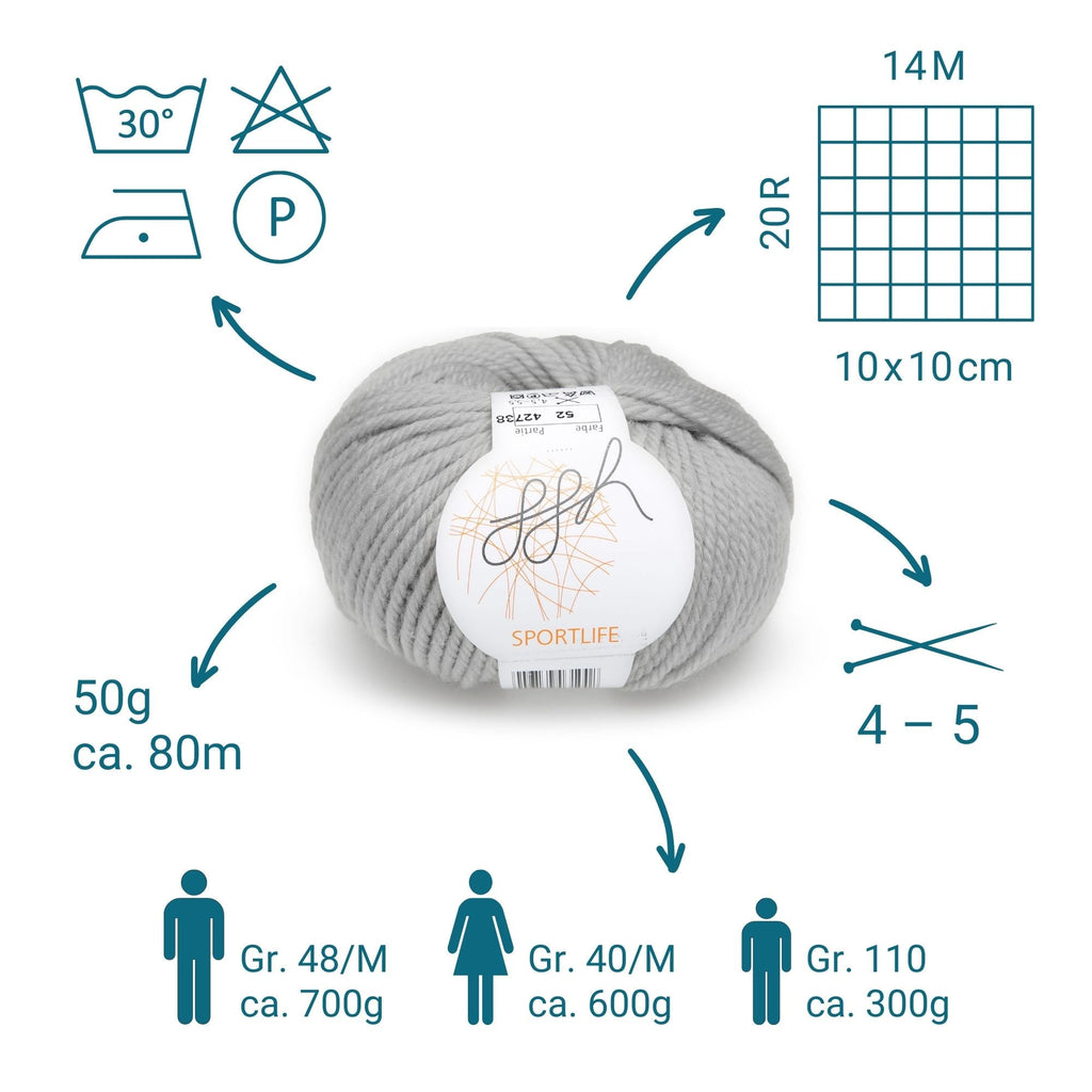 ggh Sportlife Box | Set mit 300g (6x50g) | 052 - Hellgrau - Rebecca - Online.de