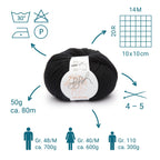 ggh Sportlife | Schurwolle | 80m/50g | 001 - Schwarz - Rebecca - Online.de