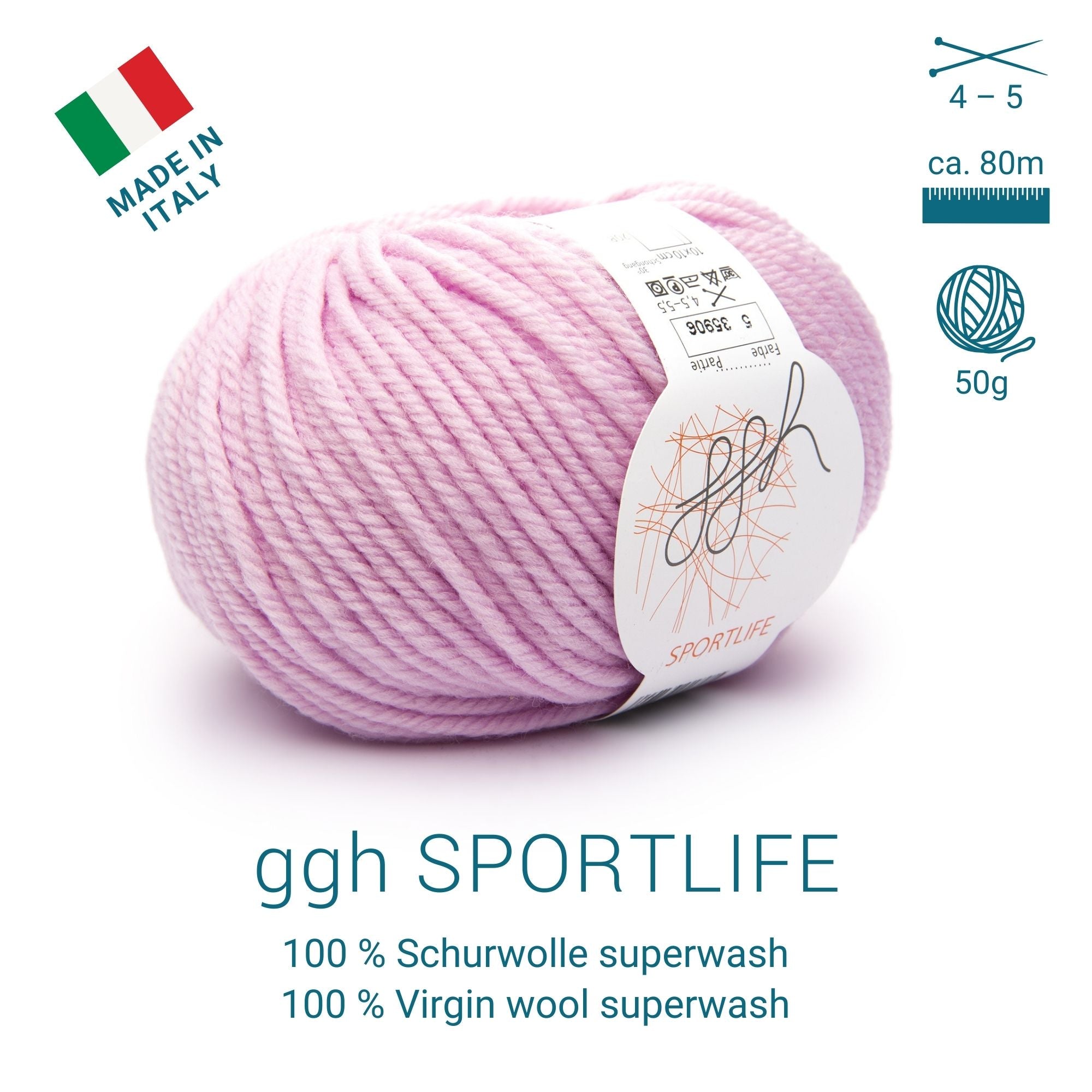 ggh Sportlife | Schurwolle | 80m/50g | 005 - Rosa - Rebecca - Online.de