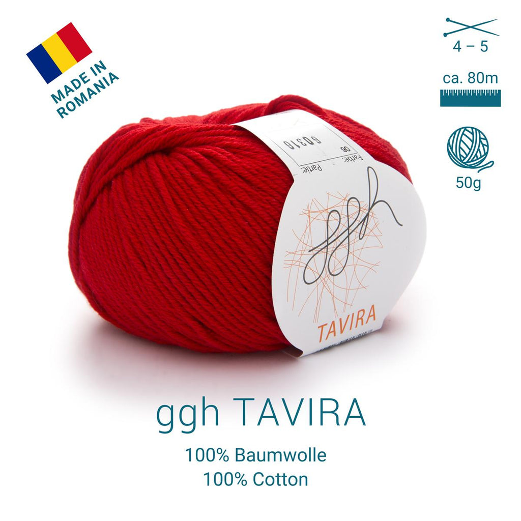 ggh Tavira | 100% Baumwolle | 80m/50g | 006 - Rot - Rebecca - Online.de