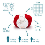 ggh Tavira | 100% Baumwolle | 80m/50g | 006 - Rot - Rebecca - Online.de
