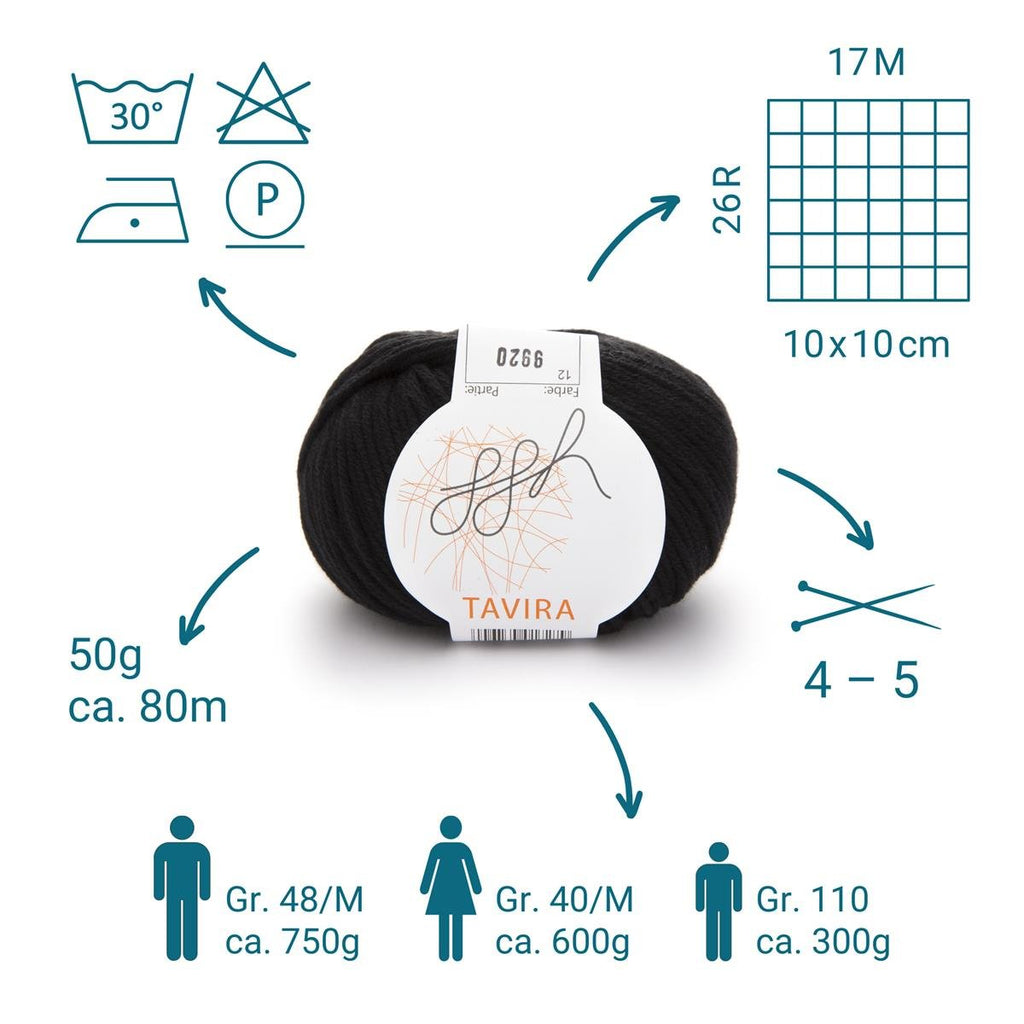 ggh Tavira | 100% Baumwolle | 80m/50g | 012 - Schwarz - Rebecca - Online.de