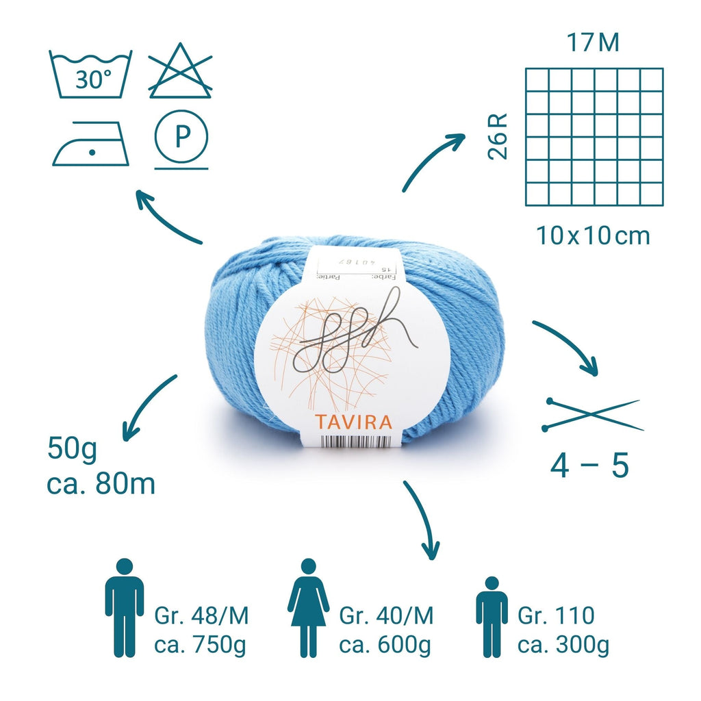 ggh Tavira | 100% Baumwolle | 80m/50g | 015 - Aqua - Rebecca - Online.de