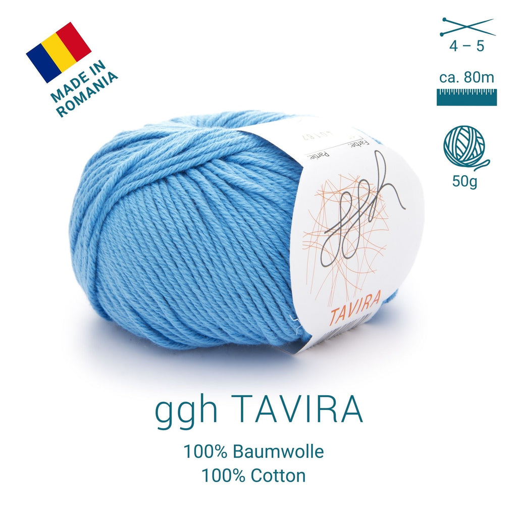 ggh Tavira | 100% Baumwolle | 80m/50g | 015 - Aqua - Rebecca - Online.de