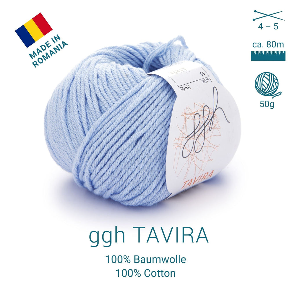 ggh Tavira | 100% Baumwolle | 80m/50g | 016 - Hellblau - Rebecca - Online.de