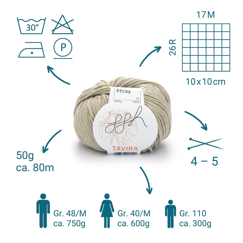 ggh Tavira | 100% Baumwolle | 80m/50g | 021 - Sand - Rebecca - Online.de
