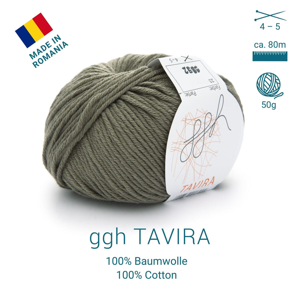 ggh Tavira | 100% Baumwolle | 80m/50g | 023 - Khaki - Rebecca - Online.de