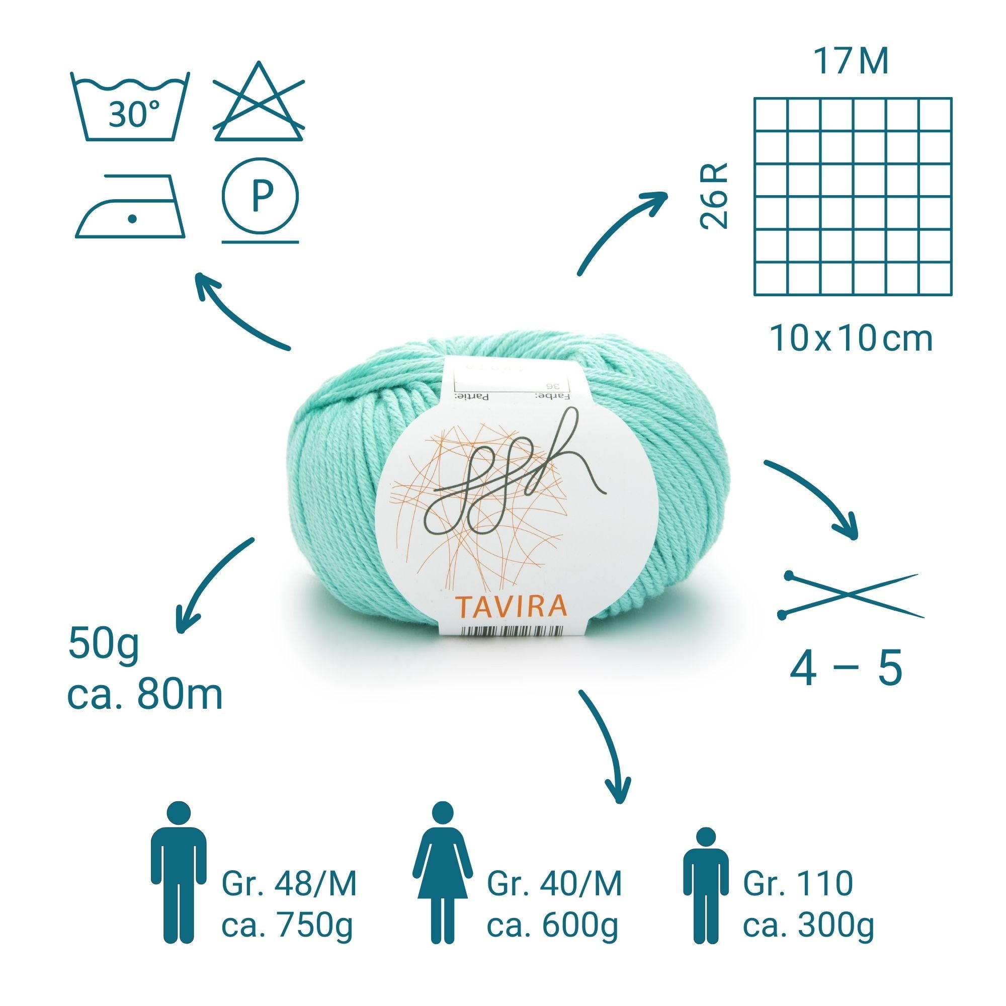 ggh Tavira | 100% Baumwolle | 80m/50g | 036 - Helles Aquamarin - Rebecca - Online.de