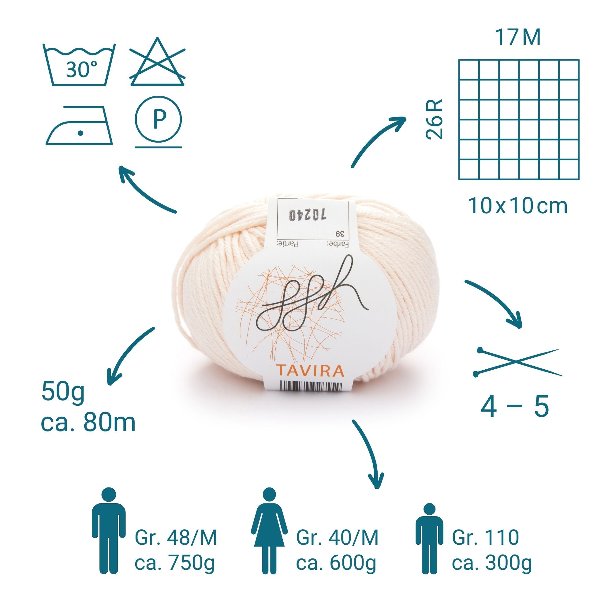 ggh Tavira | 100% Baumwolle | 80m/50g | 039 - Puder - Rebecca - Online.de