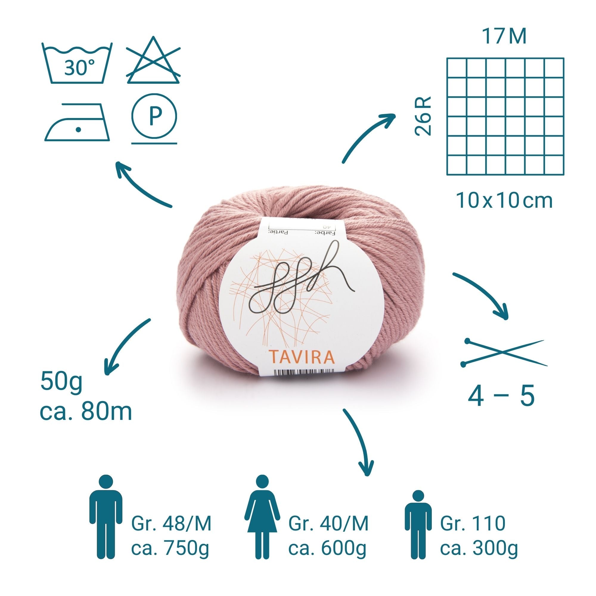 ggh Tavira | 100% Baumwolle | 80m/50g | 040 - Rosenholz - Rebecca - Online.de