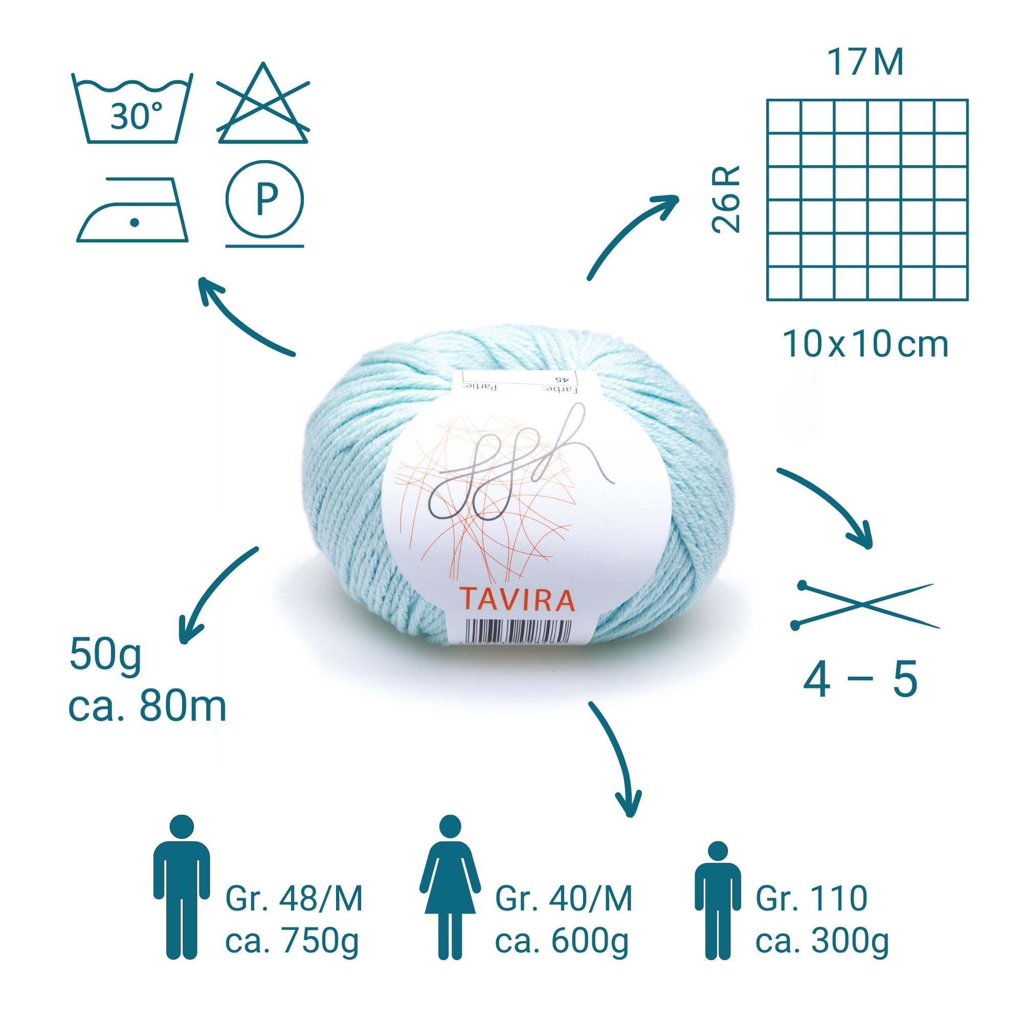 ggh Tavira | 100% Baumwolle | 80m/50g | 045 - Mint - Rebecca - Online.de