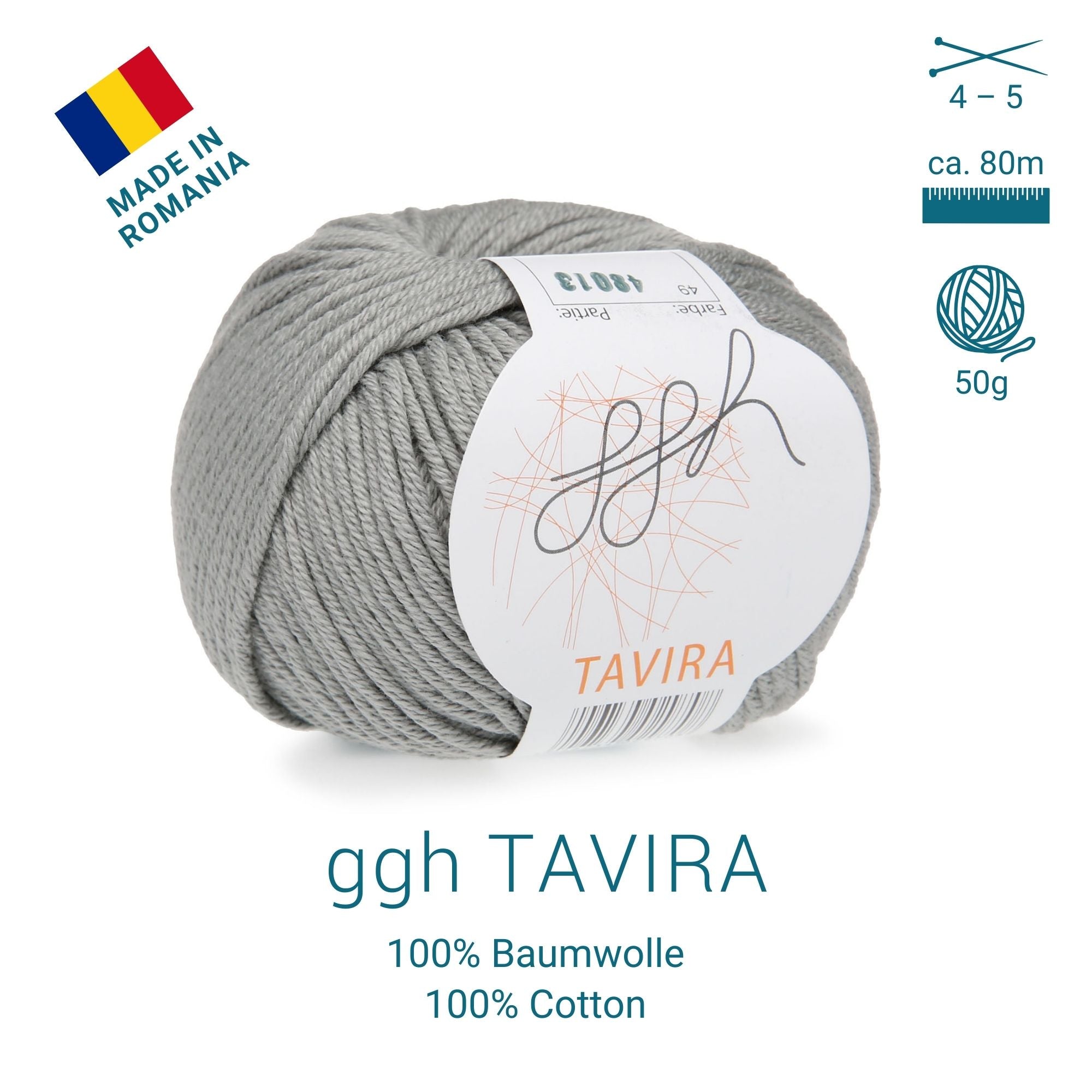 ggh Tavira | 100% Baumwolle | 80m/50g | 049 - Helles Khaki - Rebecca - Online.de