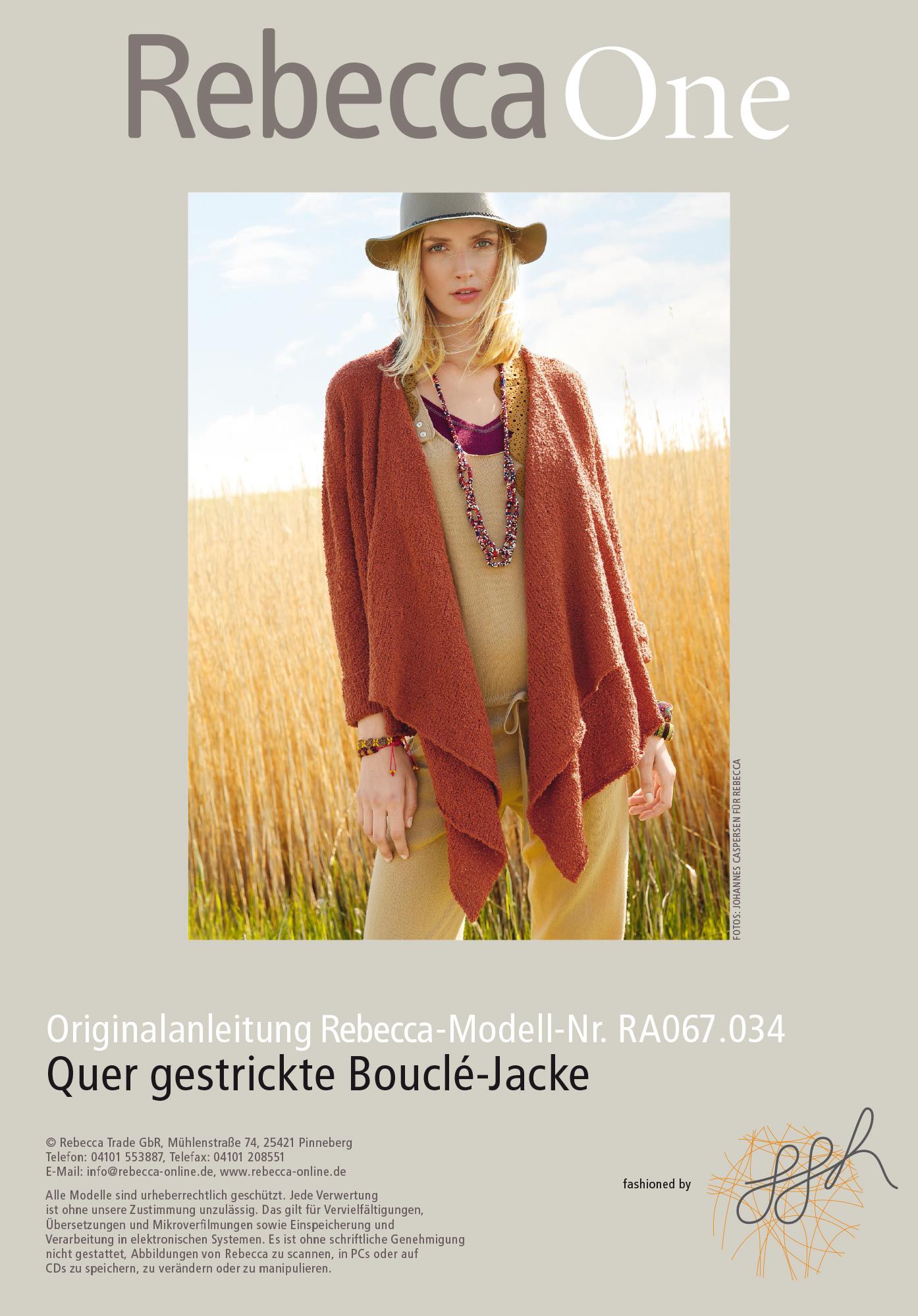 Quer gestrickte Bouclé - Jacke - Rebecca - Online.de