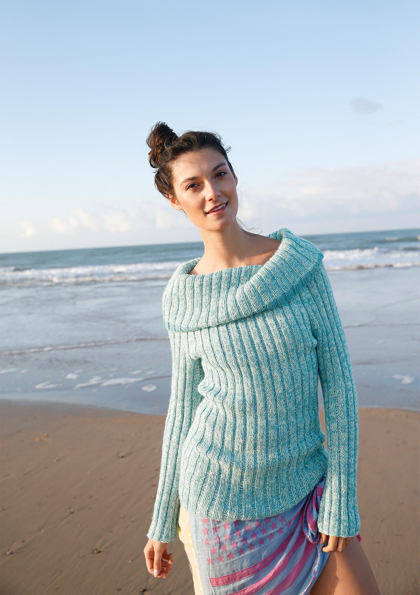 Rippenpullover mit großem Kragen | rebecca-online.de