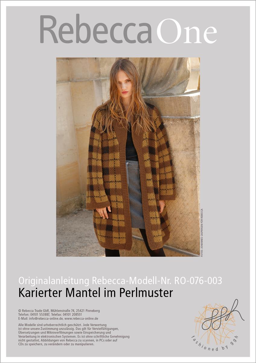 Strickanleitung - Karierter Mantel im Perlmuster