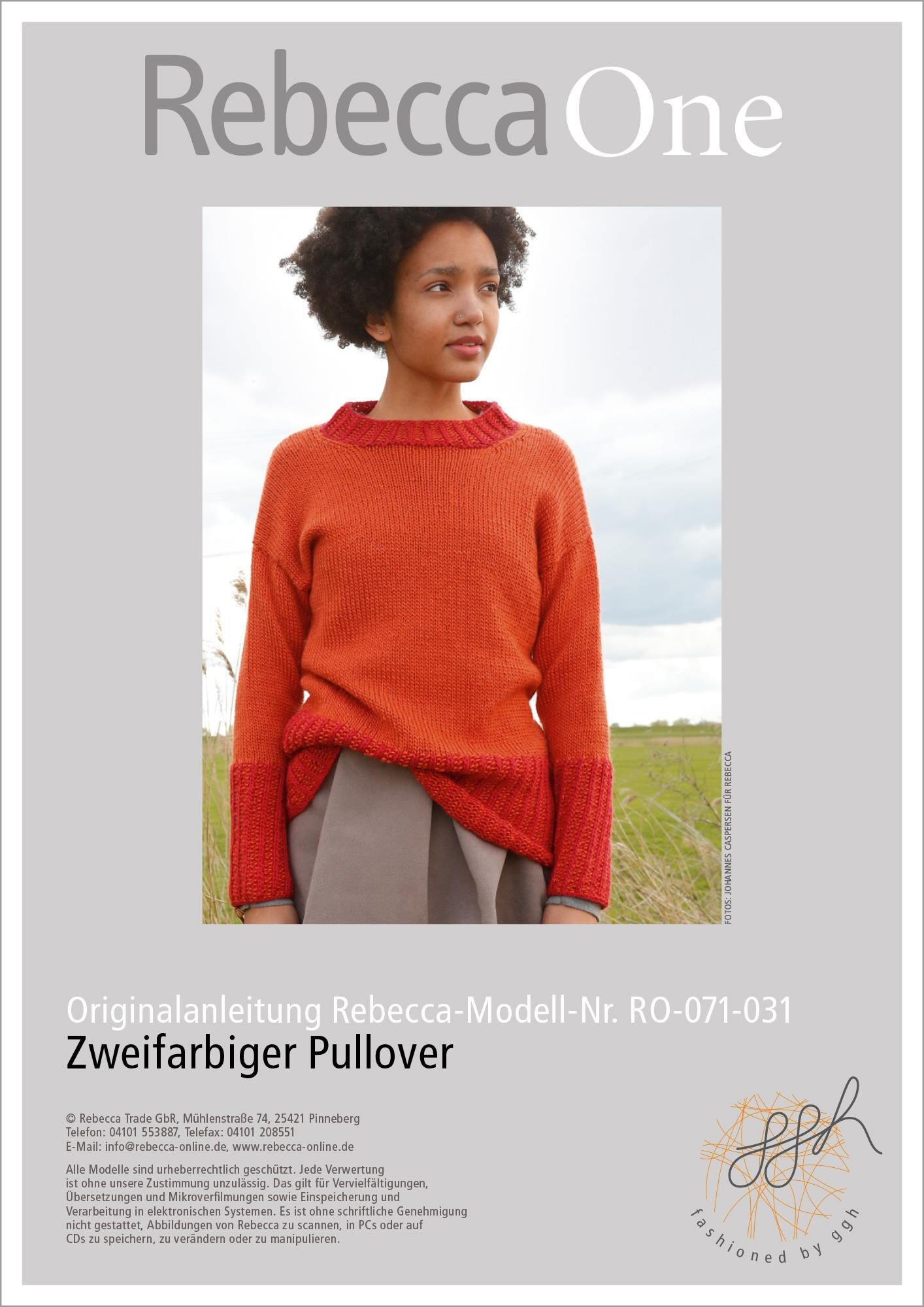 Strickanleitung - Orange - roter Pullover - Rebecca - Online.de