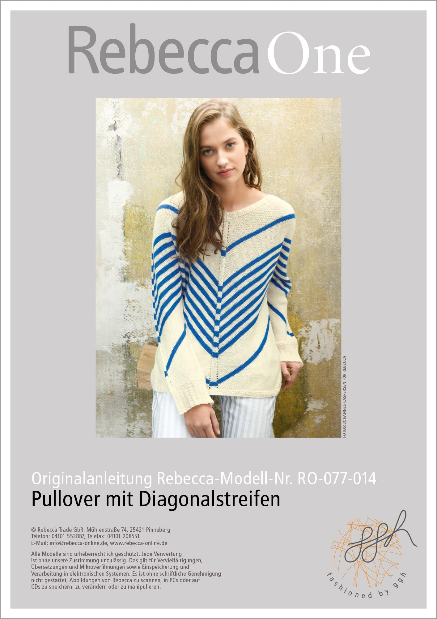 Strickanleitung - Pulli mit Diagonalstreifen - Rebecca - Online.de