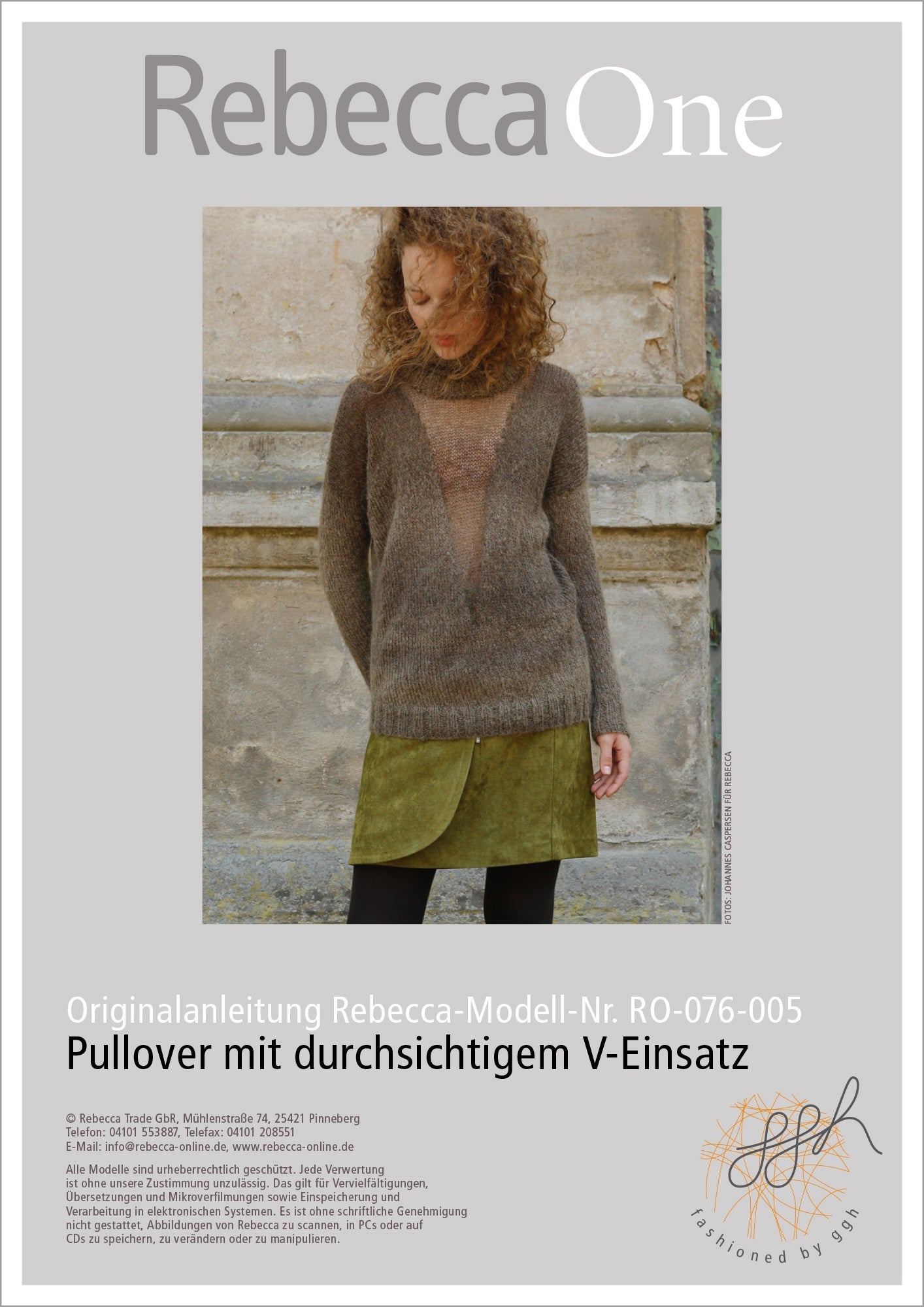 Strickanleitung - Pulli mit durchsichtigem V - Rebecca - Online.de