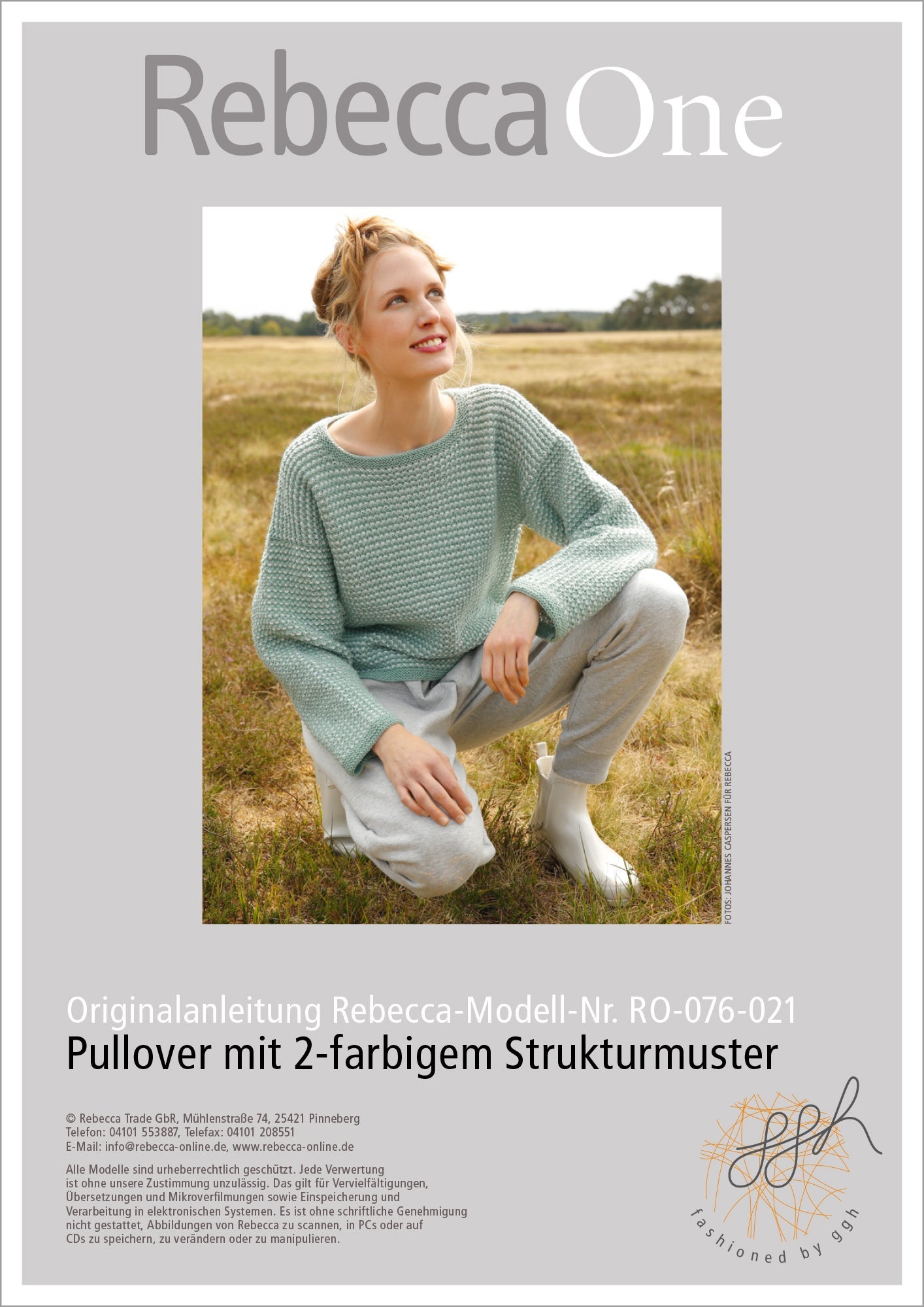 Strickanleitung - Pullover mit 2 - farbigem Muster - Rebecca - Online.de