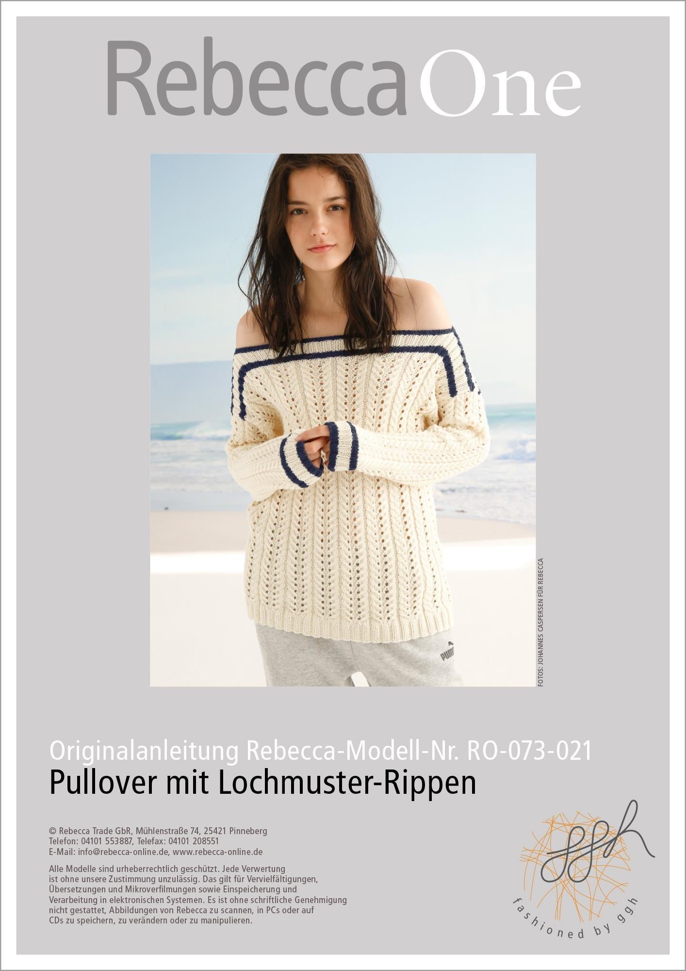 Strickanleitung - Pullover mit Lochmuster - Rippen - Rebecca - Online.de
