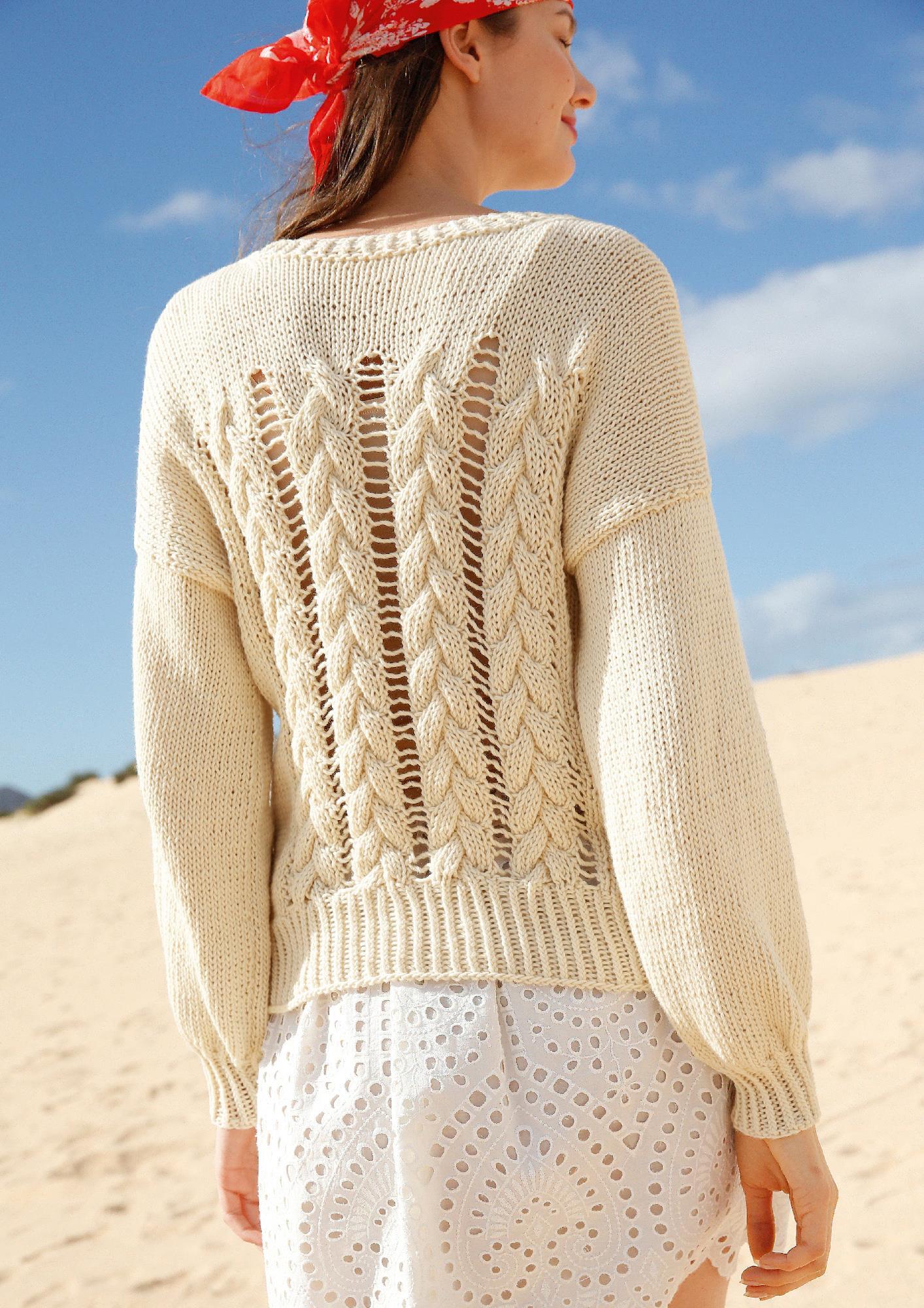 Strickanleitung - Pullover mit Zöpfen - Rebecca - Online.de
