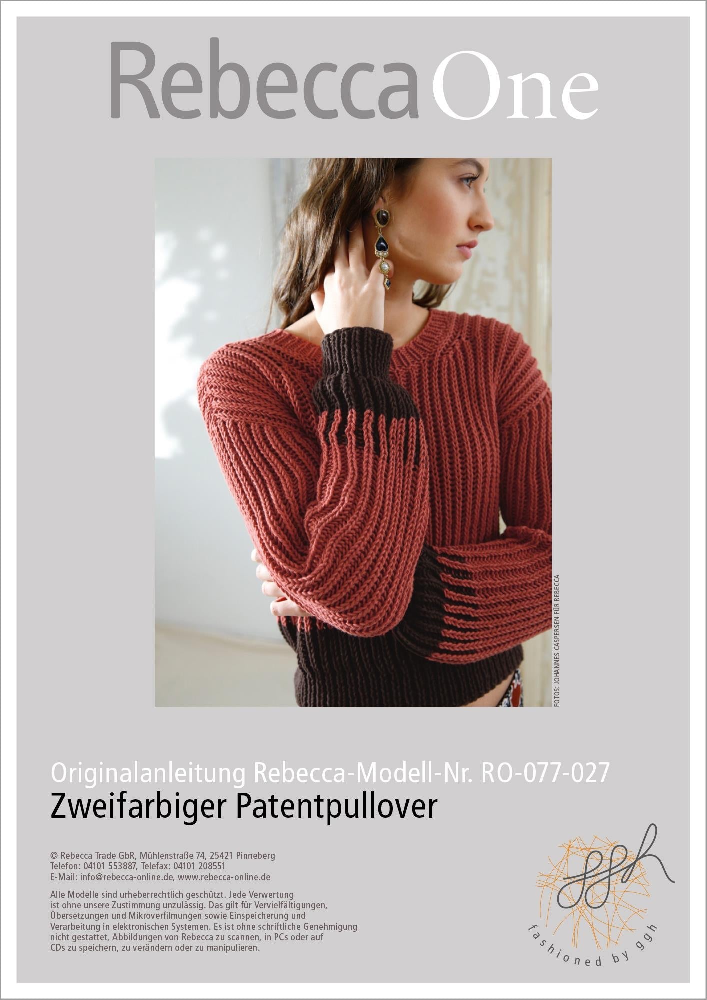 Strickanleitung - Zweifarbiger Patentpulli - Rebecca - Online.de