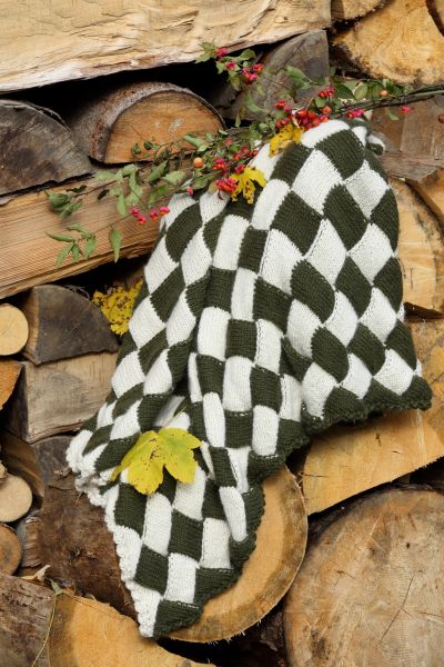 Decke - Stricken im Flechtmuster
