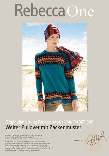 Weiter Pullover mit Zackenmuster