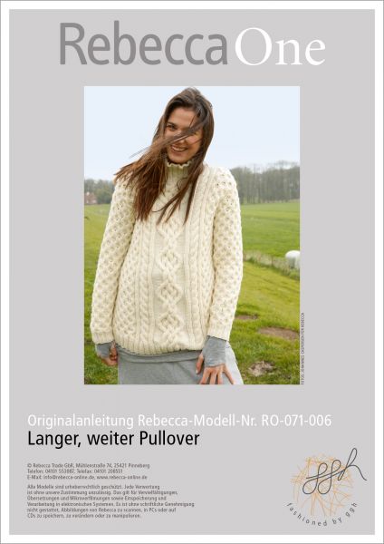 Knit pattern – Long, loose-fitting jumper