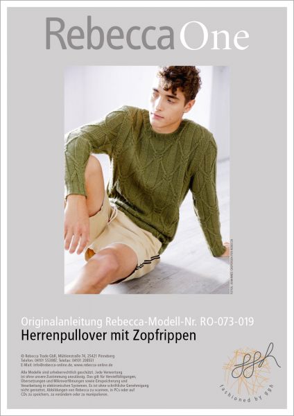 Strickanleitung - Herrenpullover mit Zopfrippen