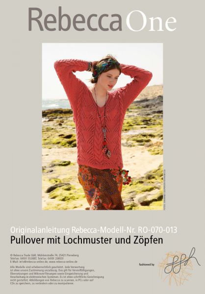 Strickmuster - Pullover mit Lochmuster und Zöpfen