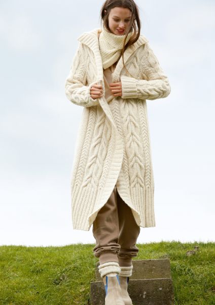 Cable knit coat