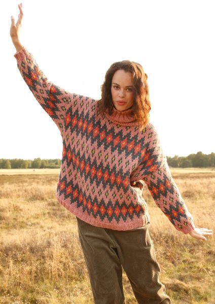 Strickanleitung - Weiter Jacquard-Pullover