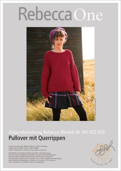 Knit pattern – jumper with horizontal ribbing