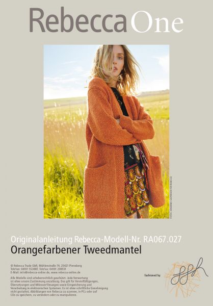 Orangefarbener Tweedmantel