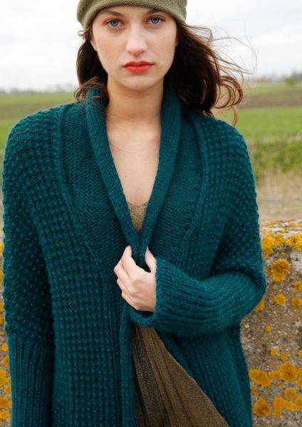 Cardigan with shawl collar