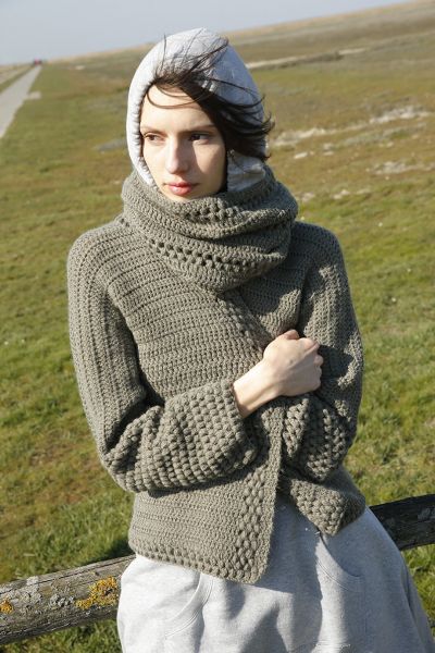 Häkelset "Savanna" Cardigan und Loop