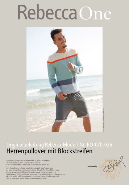 Strickmuster - Herrenpullover mit Blockstreifen