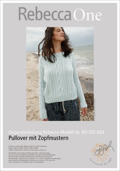 Strickanleitung - Rippenpullover mit Zopfmustern