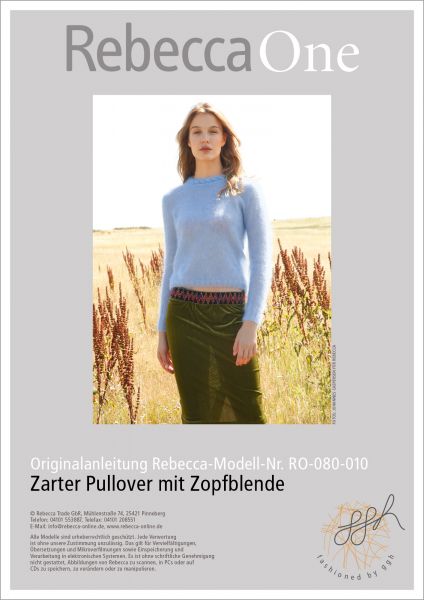 Anleitung - Zarter Pullover mit Zopfblende