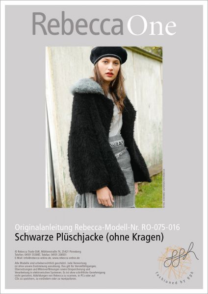 Knit pattern – Black plush jacket